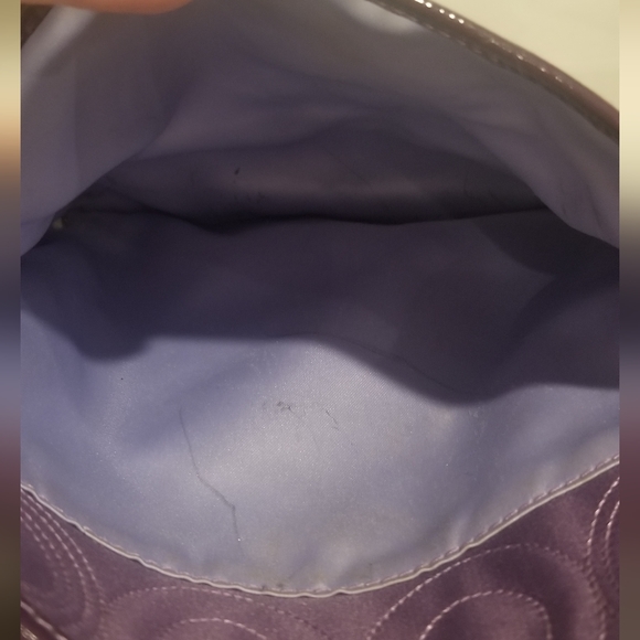 COACH Alex Optic Art Sateen Large Purple Crossbody - Picture 6 of 9
